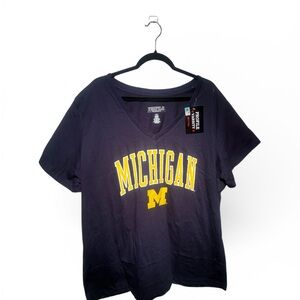 Varsity Navy Michigan V-Neck Tee